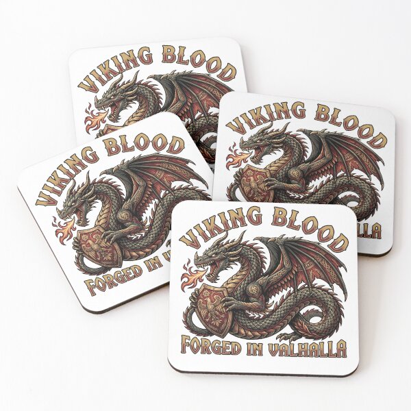 Item preview, Viking Blood Forged in Valhalla - Norse Dragon Shield designed and sold by veloramode.