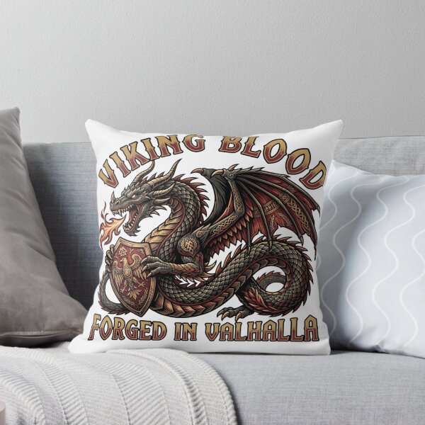 Item preview, Viking Blood Forged in Valhalla - Norse Dragon Shield designed and sold by veloramode.