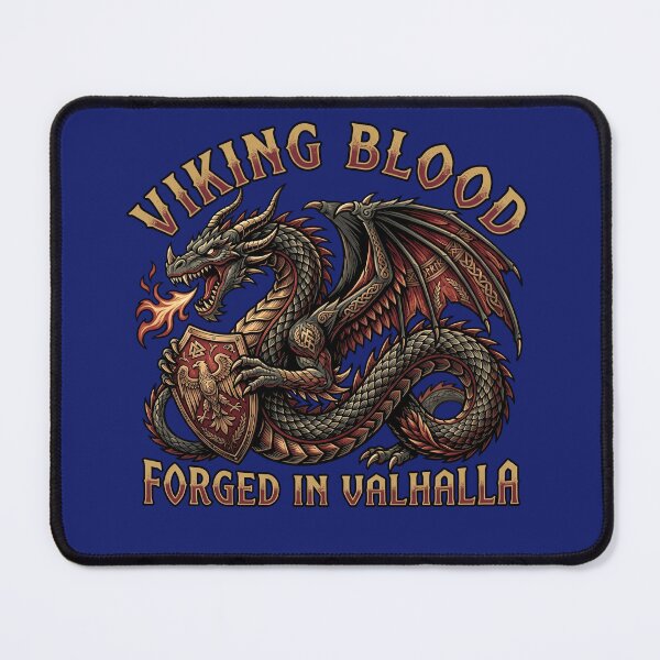 Item preview, Viking Blood Forged in Valhalla - Norse Dragon Shield designed and sold by veloramode.