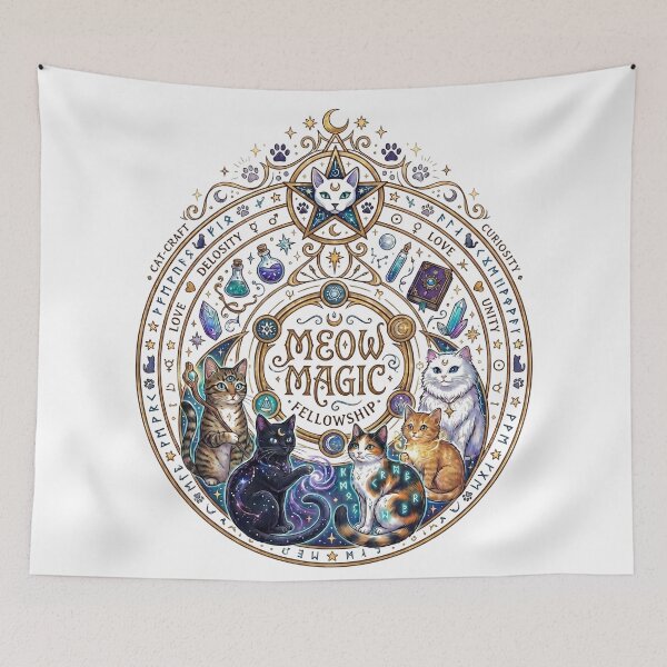 Item preview, Mystical Meow Magic Celestial Cats designed and sold by Spiritualwall.