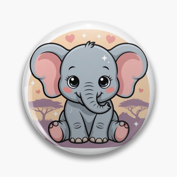 Item preview, Cute Kawaii Safari Elephant | Amboseli Adventure Animal designed and sold by YounexxART.