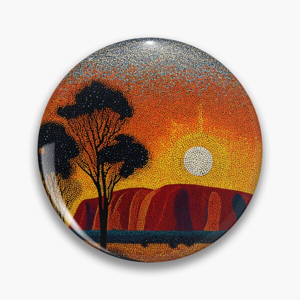 Item preview, Aboriginal Inspired Dot Art - Uluru's Masterpiece in Summer designed and sold by GrinGalore.