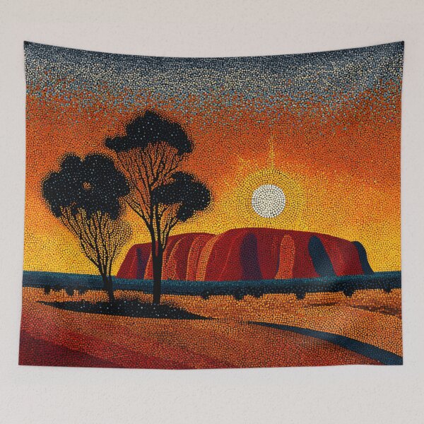Item preview, Aboriginal Inspired Dot Art - Uluru's Masterpiece in Summer designed and sold by GrinGalore.