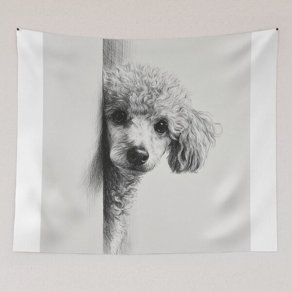 Item preview, Curious Peeking poodle designed and sold by lautir.
