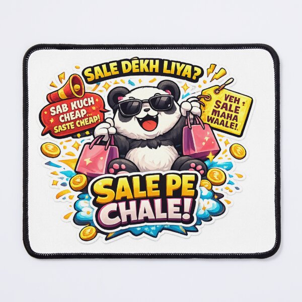 Item preview, Sale Pe Chale Funny Sticker Pack | Cute Panda & Cat Meme Stickers designed and sold by Jyotisima8929.