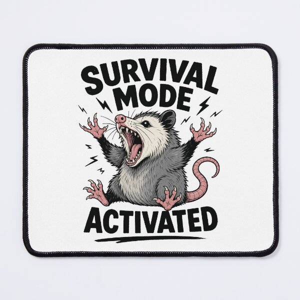 Item preview, Survival Mode Activated Opossum – Funny Burnout Meme Design designed and sold by Vector Habit.