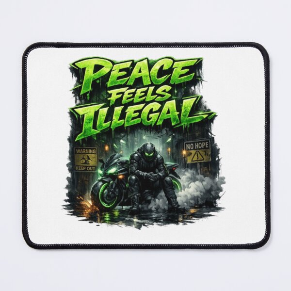 Item preview, Peace Feels Illegal – Cyberpunk Streetwear Neon Green Art designed and sold by THAMIM REALITY 2.0.
