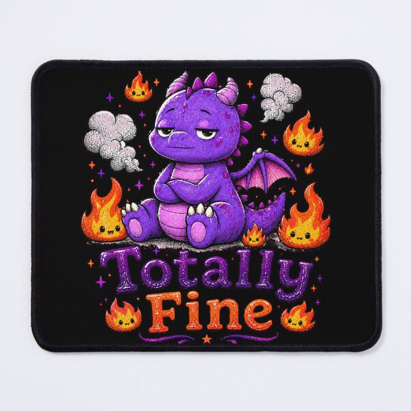 Item preview, Totally Fine Cute Sarcastic Dragon With Fire designed and sold by StillWildink.