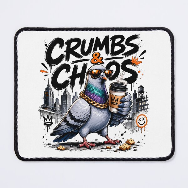 Item preview, Crumbs & Chaos Pigeon – Funny Chaotic Bird Meme Design designed and sold by Vector Habit.