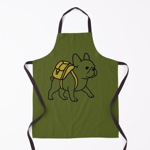 Item preview, Mustard Backpack Frenchie - Cute Minimalist Dog Art designed and sold by The Bold Line Studio.