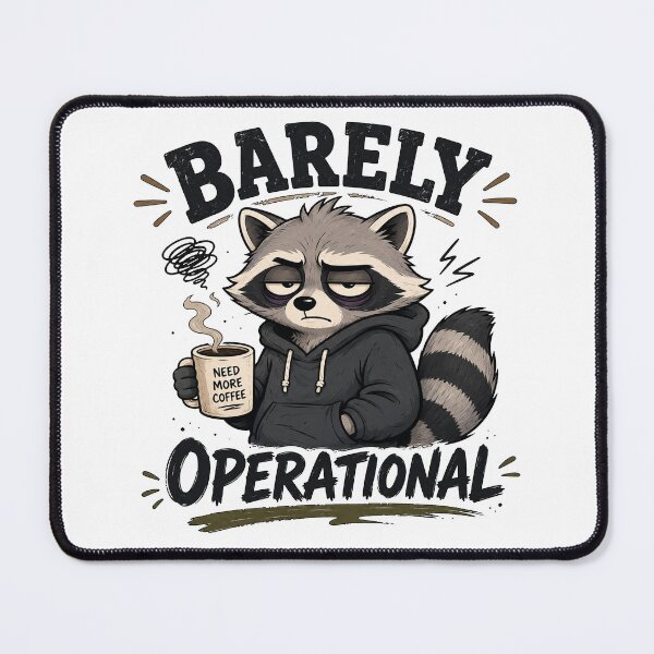 Item preview, Barely Operational Raccoon – Funny Burnout Animal Design designed and sold by Vector Habit.