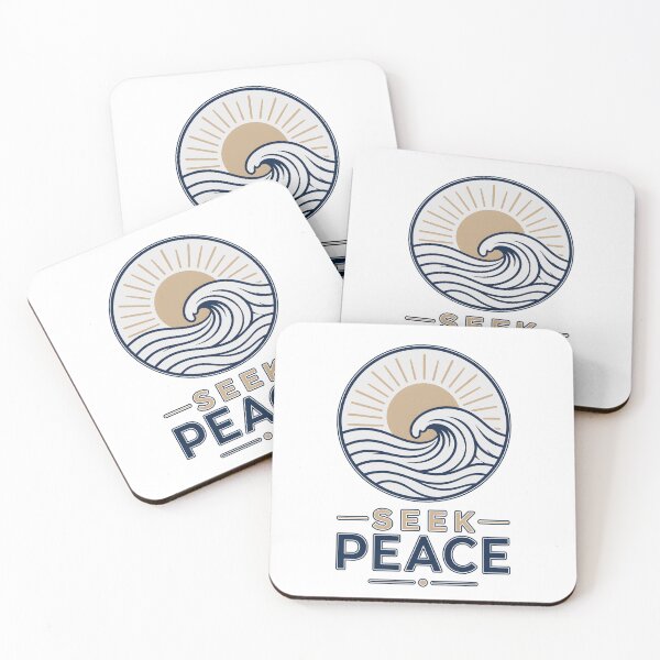 Item preview, Seek Peace Minimalist Ocean Wave Sun Retro designed and sold by Mr Lee.