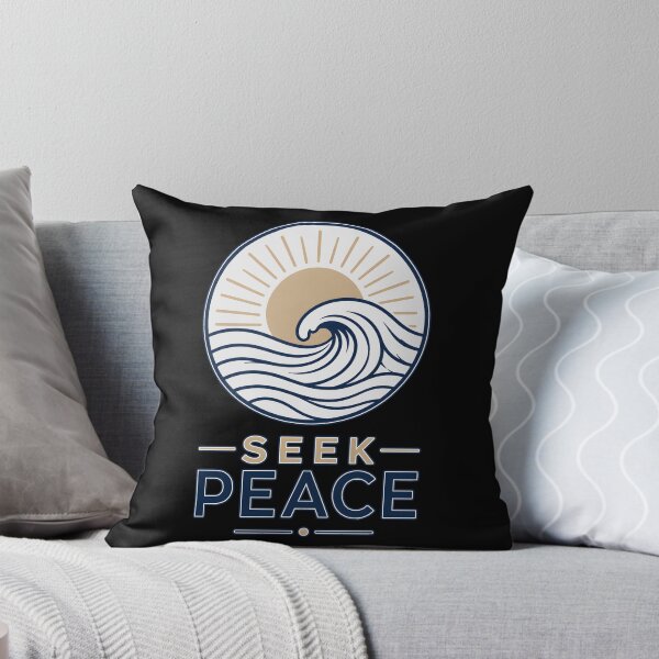 Item preview, Seek Peace Minimalist Ocean Wave Sun Retro designed and sold by Mr Lee.