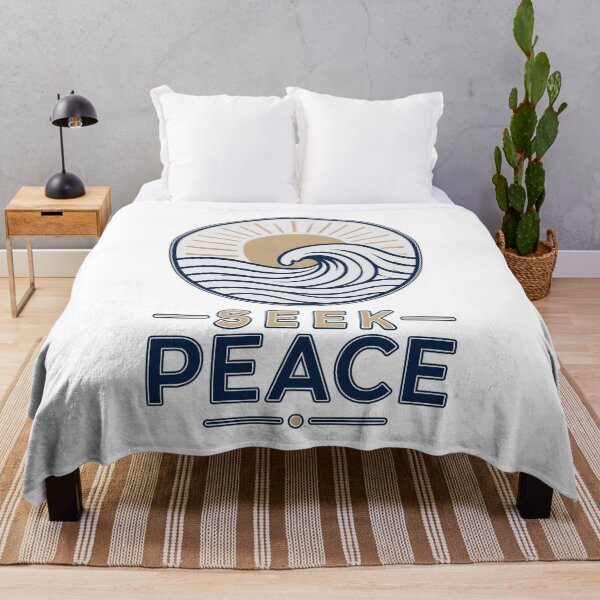 Item preview, Seek Peace Minimalist Ocean Wave Sun Retro designed and sold by Mr Lee.