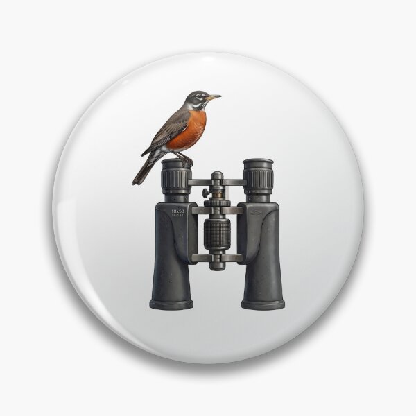 Item preview, The Perfect Spot - American Robin on Binoculars designed and sold by orioleoutdoor.