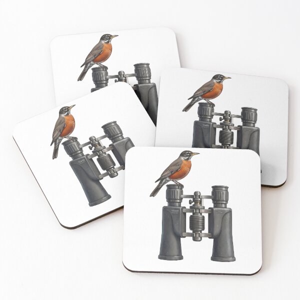 Item preview, The Perfect Spot - American Robin on Binoculars designed and sold by orioleoutdoor.