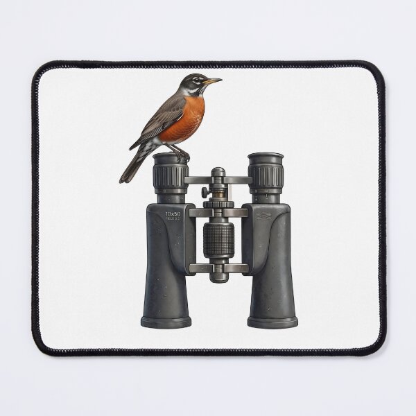 Item preview, The Perfect Spot - American Robin on Binoculars designed and sold by orioleoutdoor.