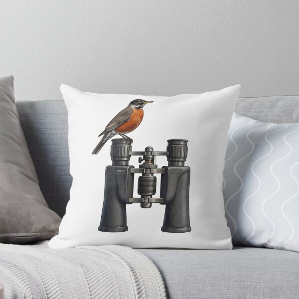 Item preview, The Perfect Spot - American Robin on Binoculars designed and sold by orioleoutdoor.
