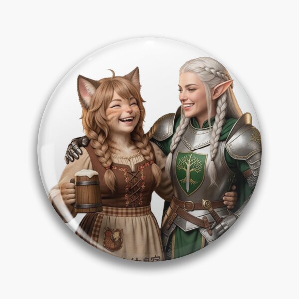 Item preview, Elf warrior and cat girl friendship designed and sold by HD3284.
