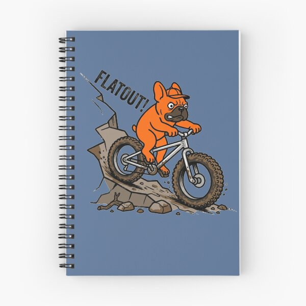 Item preview, Flatout! - Orange French Bulldog MTB Downhill designed and sold by The Bold Line Studio.