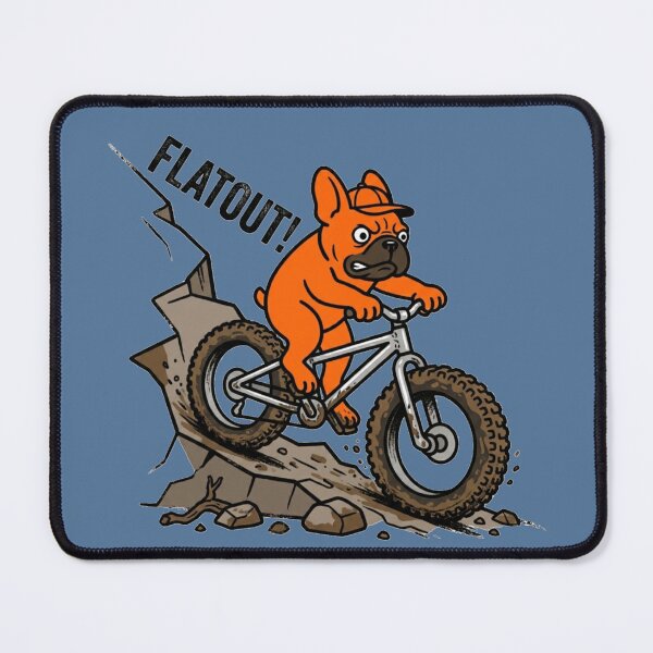 Item preview, Flatout! - Orange French Bulldog MTB Downhill designed and sold by The Bold Line Studio.