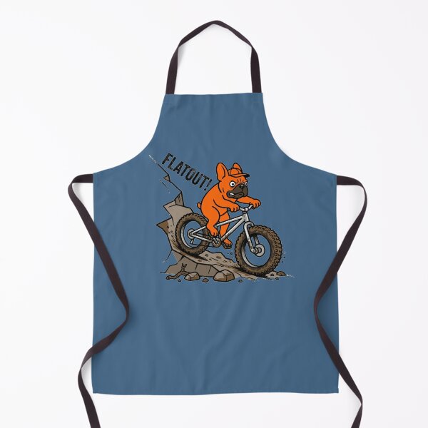 Item preview, Flatout! - Orange French Bulldog MTB Downhill designed and sold by The Bold Line Studio.