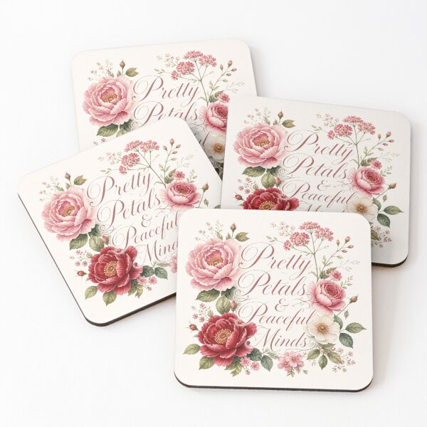 Item preview, Pretty Petals & Peaceful Minds – Floral Serenity Quote designed and sold by ABLAT_CREATIONS.