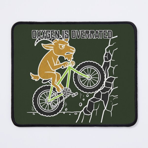 Item preview, Oxygen Is Overrated Funny Mountain Biking MTB Goat T-Shirt designed and sold by The Bold Line Studio.