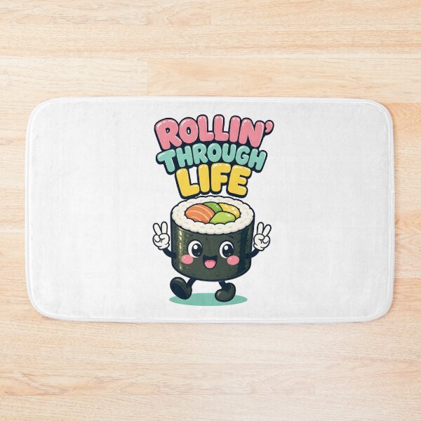 Item preview, Rollin Through Life Cute Sushi Pun Kawaii designed and sold by Mr Lee.