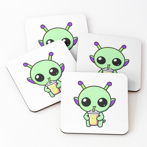 Item preview, Cute Baby Alien Drinking Juice Sticker designed and sold by M.Store.