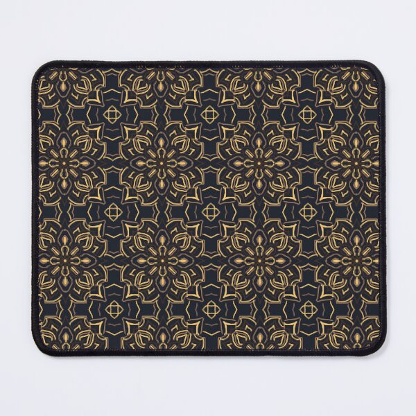 Item preview, black golden flower seamless pattern  designed and sold by thesalynn.