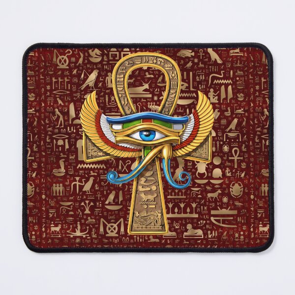 Item preview, Eye of Horus Ankh Cross - Winged Egyptian Protection Amulet designed and sold by GulfSignature.