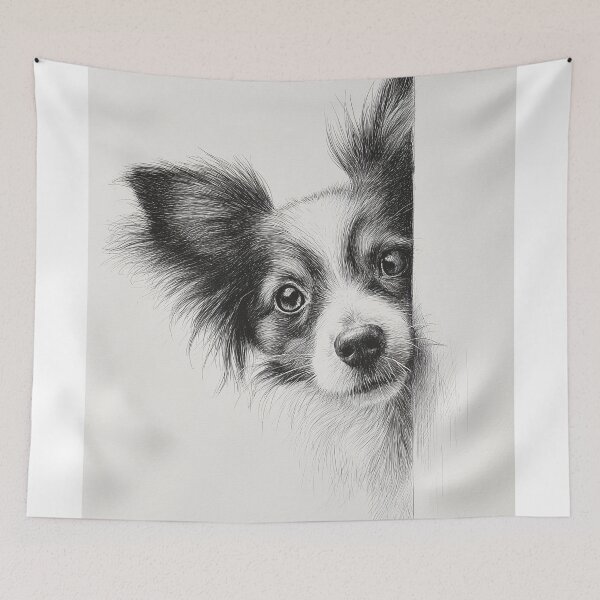 Item preview, Curious papillon dog Peeking designed and sold by lautir.
