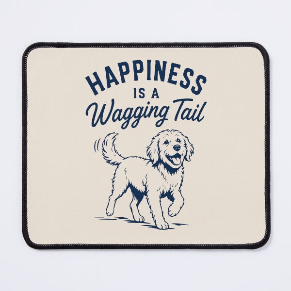 Item preview, Happy Is a Wagging Tail Goldendoodle Dog Lover T-Shirt, Cute Fluffy Puppy Illustration, Minimalist Dog Mom Gift designed and sold by American Spirit.