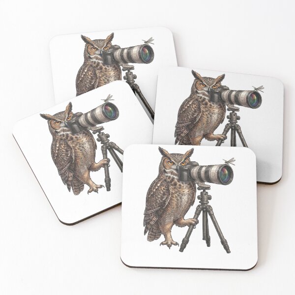 Item preview, The Night Photographer - Great Horned Owl with DSLR Camera designed and sold by orioleoutdoor.