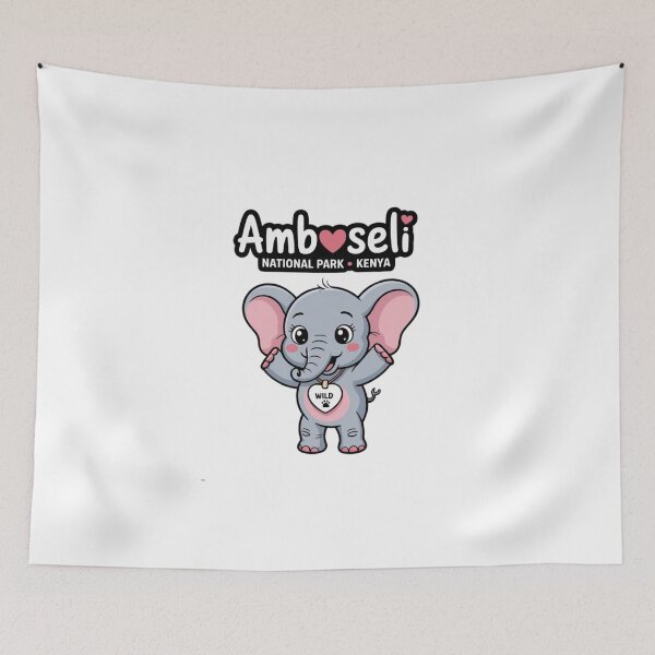 Item preview, Kawaii Baby Elephant – Amboseli Kenya Safari Wildlife Cute Animal designed and sold by YounexxART.