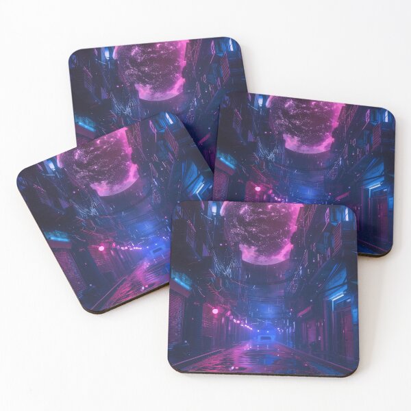 Item preview, Neon Moon Over Cyber Alley designed and sold by QuantumDrift.