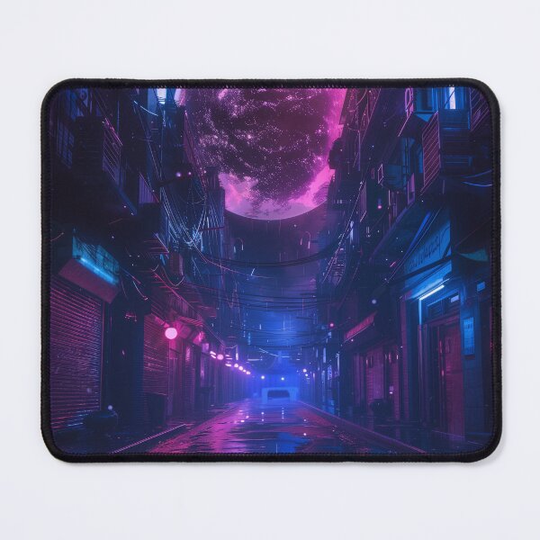 Item preview, Neon Moon Over Cyber Alley designed and sold by QuantumDrift.