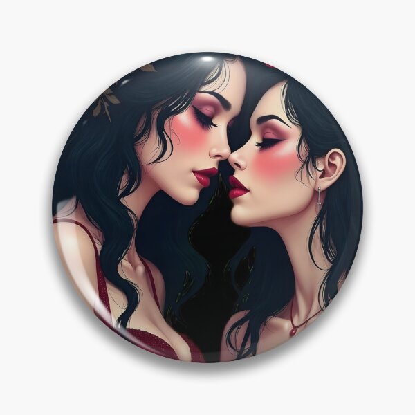 Item preview, Two Women with Red Roses | Gothic Dark Romance Art | Vampire Aesthetic designed and sold by VoidPixelAU.