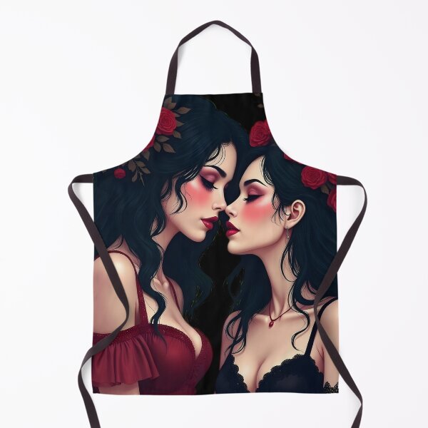 Item preview, Two Women with Red Roses | Gothic Dark Romance Art | Vampire Aesthetic designed and sold by VoidPixelAU.