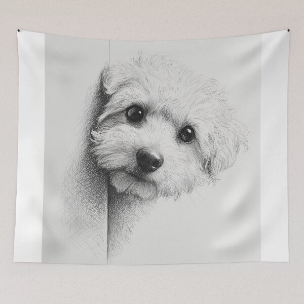 Item preview, Curious Bichon Frise Dog Peeking designed and sold by lautir.
