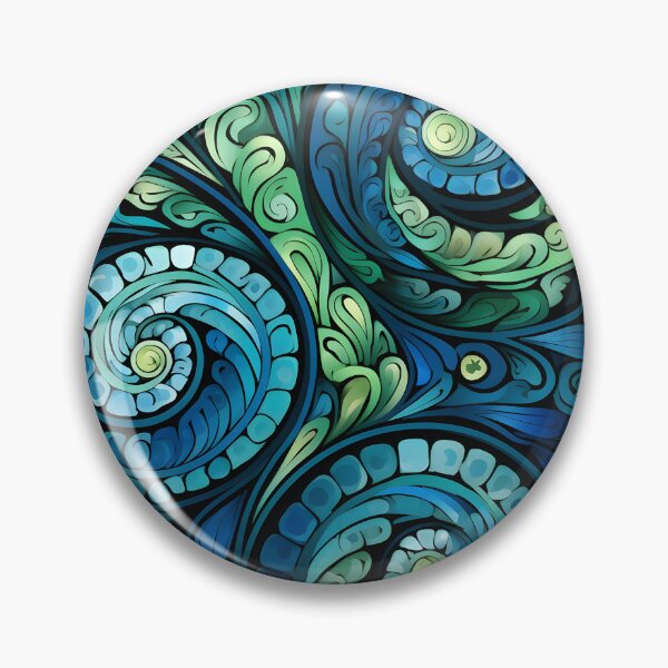 Item preview, New Zealand Māori Paua Pattern Koru Design 913 designed and sold by GrinGalore.