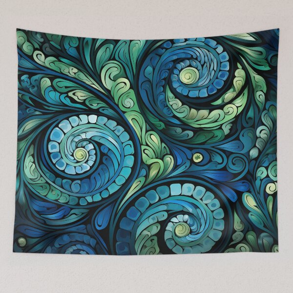 Item preview, New Zealand Māori Paua Pattern Koru Design 913 designed and sold by GrinGalore.