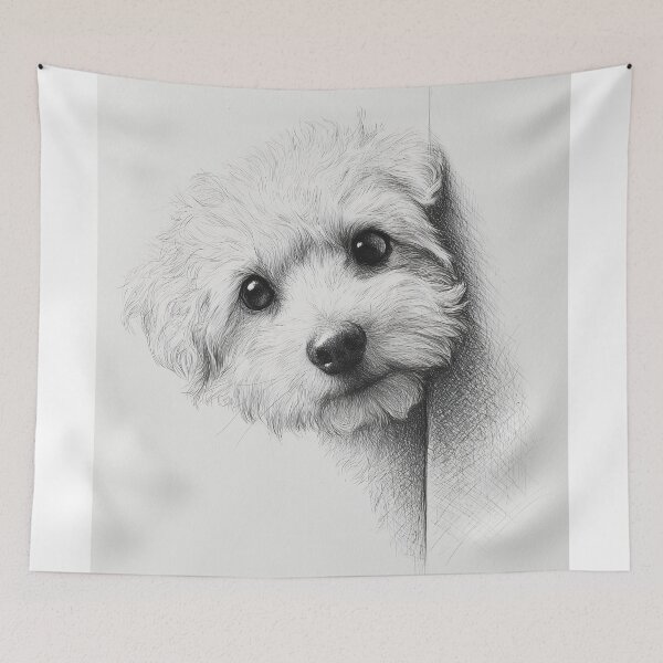 Item preview, Curious Peeking Bichon Frise Dog designed and sold by lautir.
