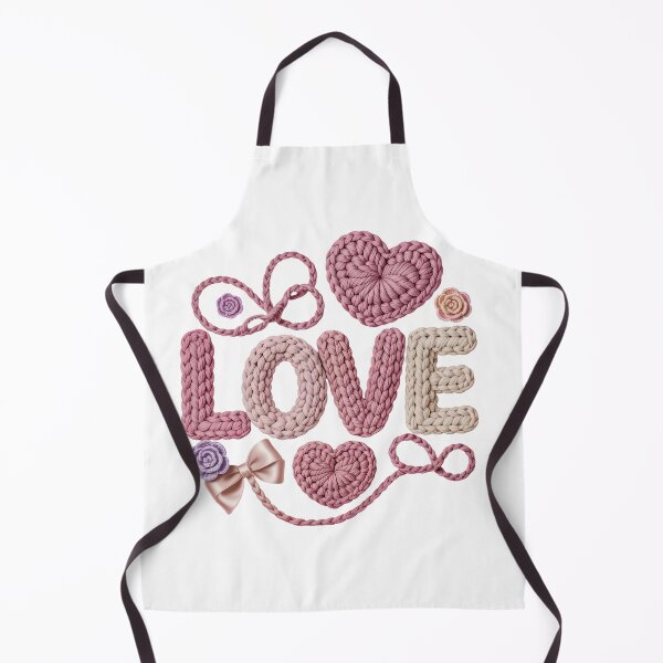 Item preview, Knitted Love Typography Design with Yarn Hearts, Bows, and Infinity Braids designed and sold by aseelbrand.
