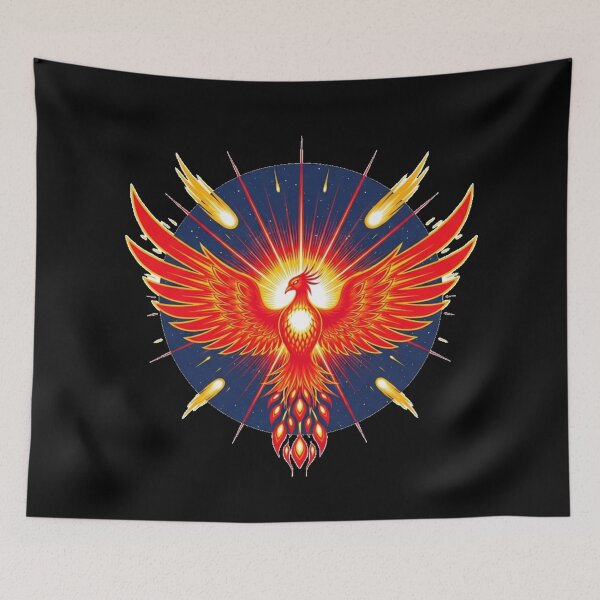 Item preview, Celestial Phoenix Rising Cosmic Fire Bird designed and sold by TheDenimArt.