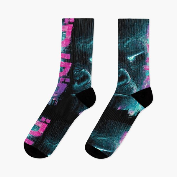 Item preview,  Cyberpunk Gorilla Neon Glitch - Futuristic Kaiju Ape designed and sold by Neo Tokio.