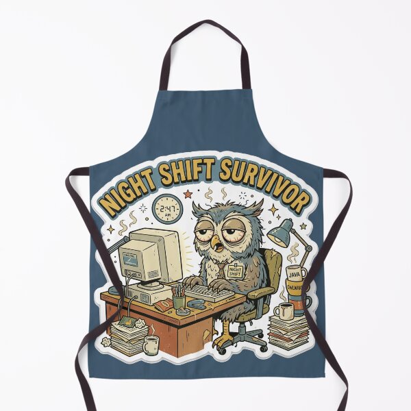 Item preview, Night Shift Survivor Exhausted Owl Retro Sticker designed and sold by SoftAuraStudi0.