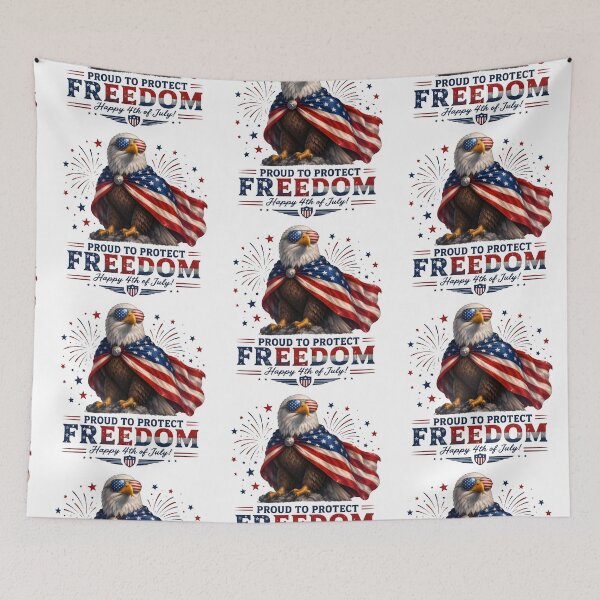 Item preview, Proud To Protect Freedom – Patriotic Bald Eagle 4th of July Graphic designed and sold by Bettybee00.