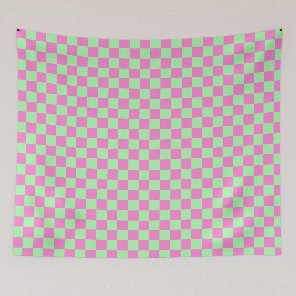 Item preview, Pink and green checkered pattern designed and sold by Suunart.